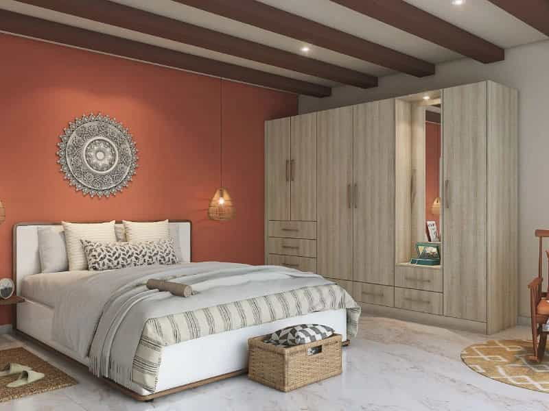 Orange bedroom interior design